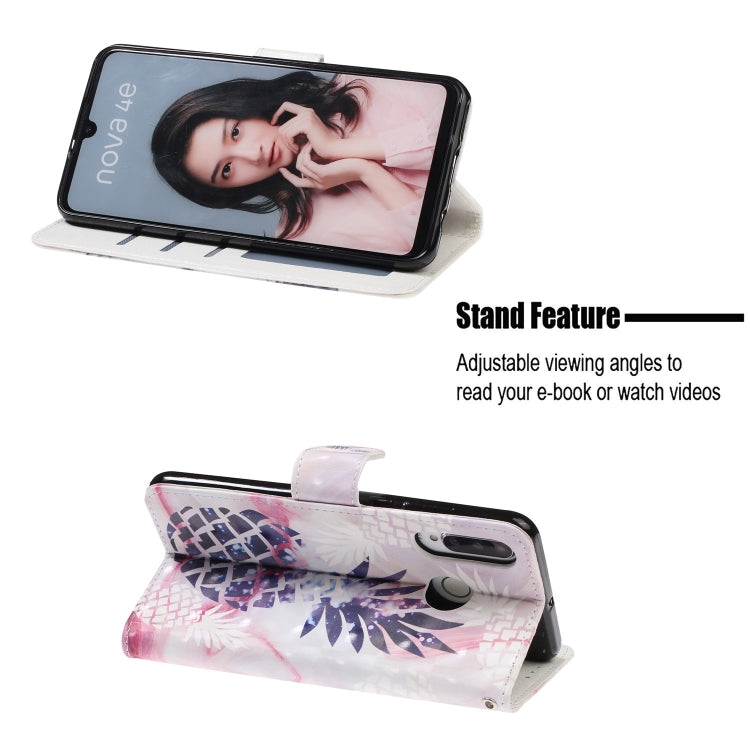 3D Visual Painting Left And Right Open Leather Case for Huawei P30 Lite&Nova 4E , With Bracket & Card Slot & Wallet & Bracelet
