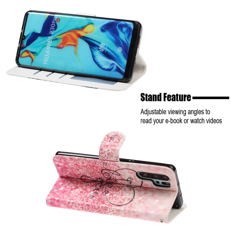 3D Visual Painting Left And Right Open Leather Case for Huawei P30 Pro , With Bracket & Card Slot & Wallet & Bracelet