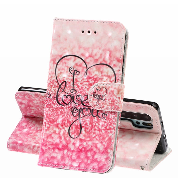 3D Visual Painting Left And Right Open Leather Case for Huawei P30 Pro , With Bracket & Card Slot & Wallet & Bracelet