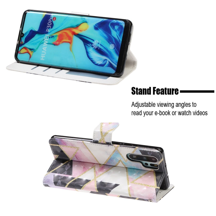 3D Visual Painting Left And Right Open Leather Case for Huawei P30 Pro , With Bracket & Card Slot & Wallet & Bracelet