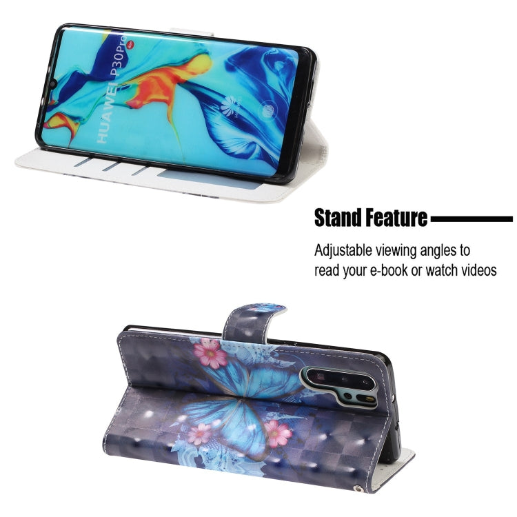 3D Visual Painting Left And Right Open Leather Case for Huawei P30 Pro , With Bracket & Card Slot & Wallet & Bracelet