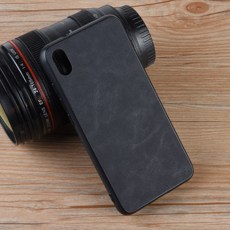 Shockproof Sheep Skin PC + PU + TPU Case for Xiaomi Redmi 7A(Black)