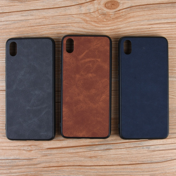 Shockproof Sheep Skin PC + PU + TPU Case for Xiaomi Redmi 7A(Black)