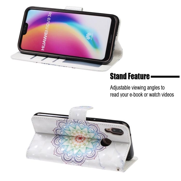 3D Visual Painting Left And Right Open Leather Case for Huawei P20 lite & Nova 3e &P9 lite 2018 , With Bracket & Card Slot & Wallet & Bracelet