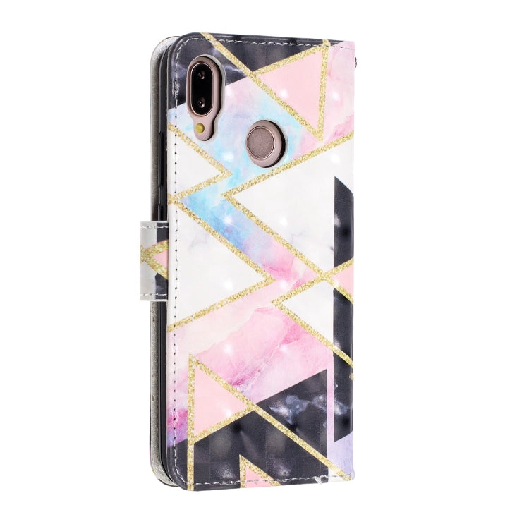 3D Visual Painting Left And Right Open Leather Case for Huawei P20 lite & Nova 3e &P9 lite 2018 , With Bracket & Card Slot & Wallet & Bracelet