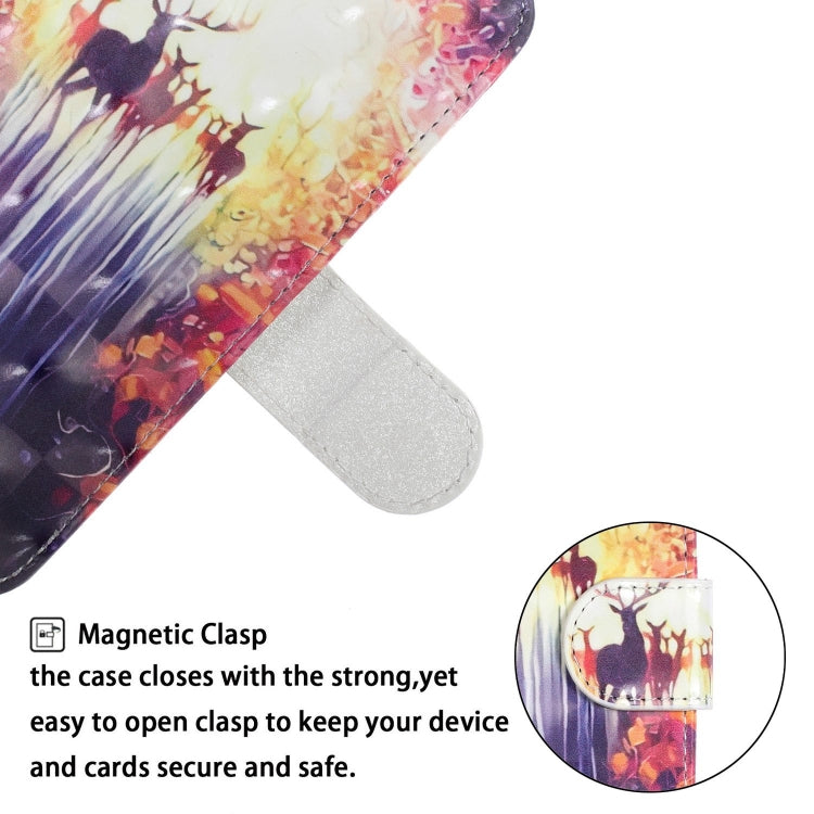 3D Visual Painting Left And Right Open Leather Case for Huawei P20 lite & Nova 3e &P9 lite 2018 , With Bracket & Card Slot & Wallet & Bracelet