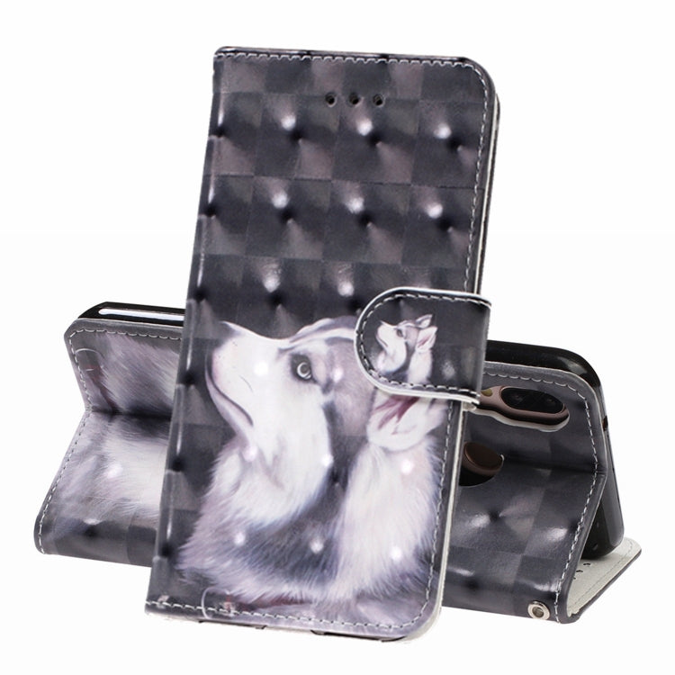 3D Visual Painting Left And Right Open Leather Case for Huawei P20 lite & Nova 3e &P9 lite 2018 , With Bracket & Card Slot & Wallet & Bracelet