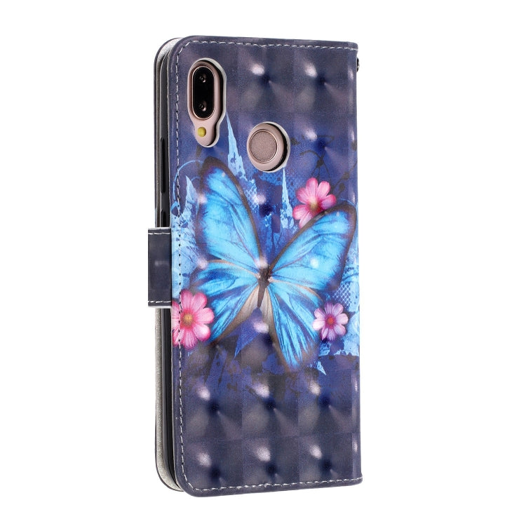 3D Visual Painting Left And Right Open Leather Case for Huawei P20 lite & Nova 3e &P9 lite 2018 , With Bracket & Card Slot & Wallet & Bracelet