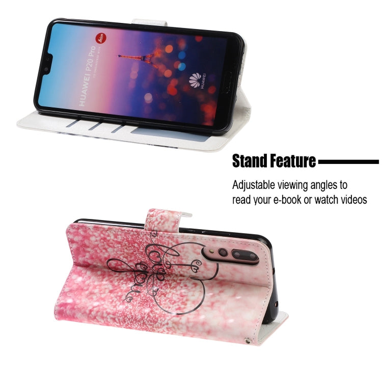 3D Visual Painting Left And Right Open Leather Case for Huawei P20 Pro& P20 Plus , With Bracket & Card Slot & Wallet & Bracelet