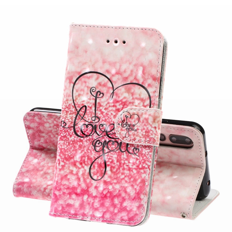 3D Visual Painting Left And Right Open Leather Case for Huawei P20 Pro& P20 Plus , With Bracket & Card Slot & Wallet & Bracelet