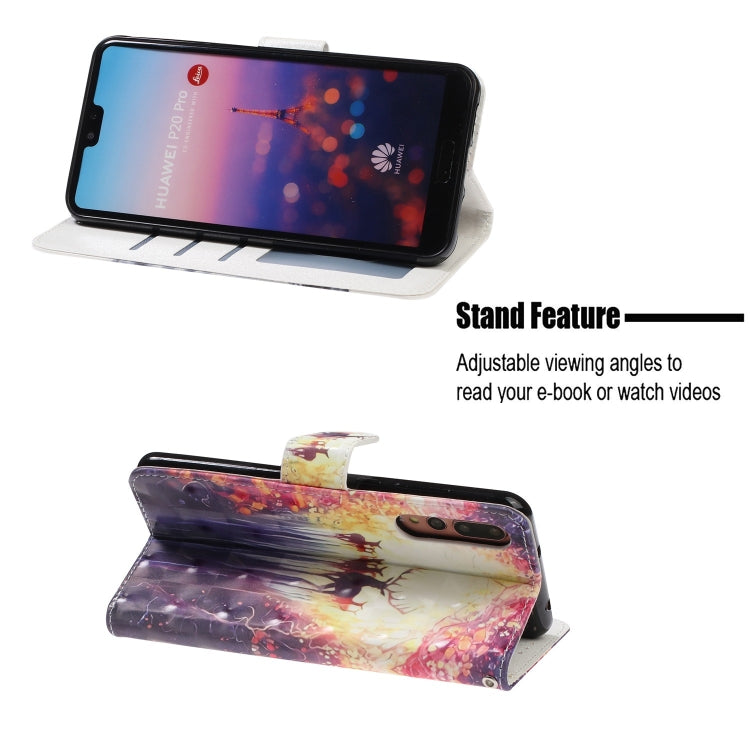 3D Visual Painting Left And Right Open Leather Case for Huawei P20 Pro& P20 Plus , With Bracket & Card Slot & Wallet & Bracelet