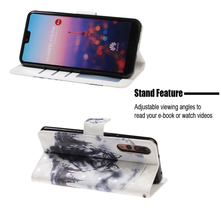 3D Visual Painting Left And Right Open Leather Case for Huawei P20 Pro& P20 Plus , With Bracket & Card Slot & Wallet & Bracelet