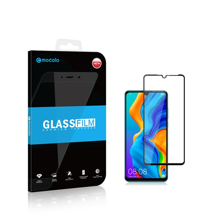 mocolo 0.33mm 9H 2.5D Silk Print Tempered Glass Film for Huawei P30 Lite
