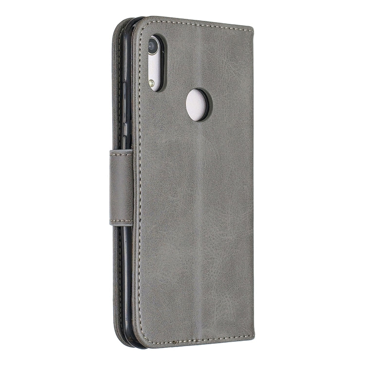 Retro Lambskin Texture Pure Color Horizontal Flip PU Leather Case for for Huawei Y6 2019 & Y6 Pro 2019, with Holder & Card Slots & Wallet & Lanyard