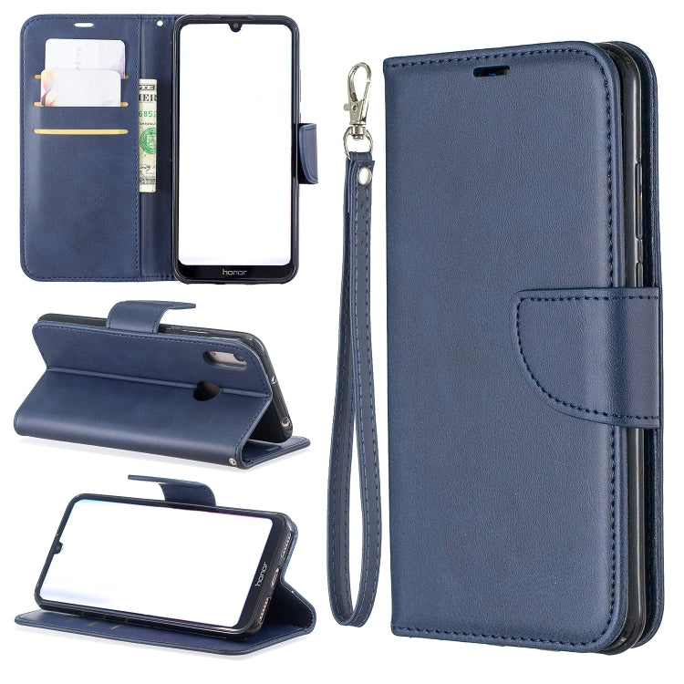 Retro Lambskin Texture Pure Color Horizontal Flip PU Leather Case for for Huawei Y6 2019 & Y6 Pro 2019, with Holder & Card Slots & Wallet & Lanyard