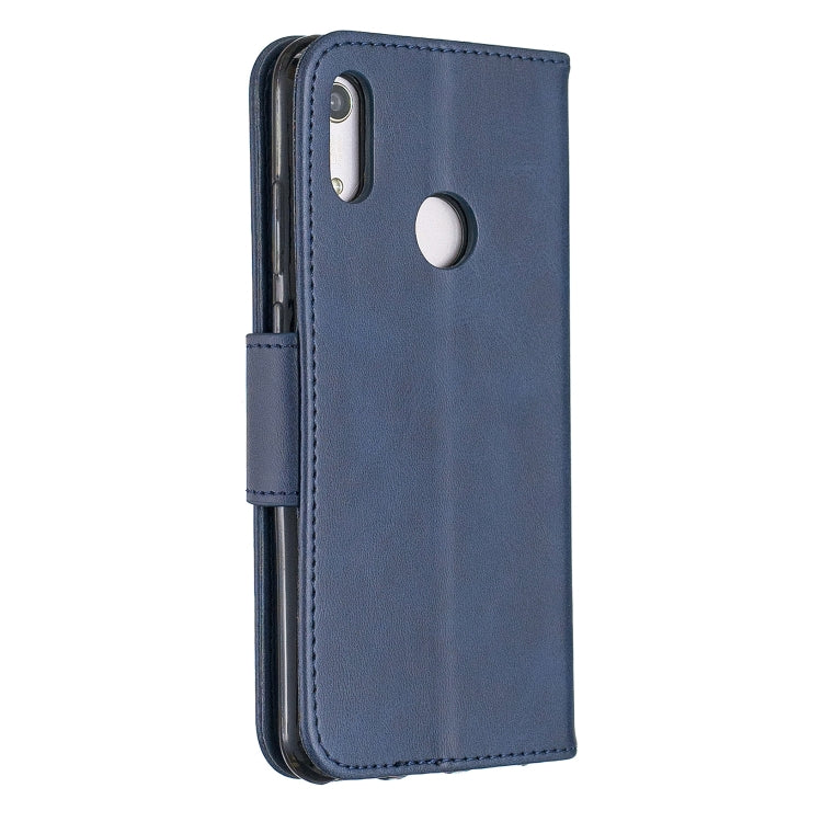 Retro Lambskin Texture Pure Color Horizontal Flip PU Leather Case for for Huawei Y6 2019 & Y6 Pro 2019, with Holder & Card Slots & Wallet & Lanyard