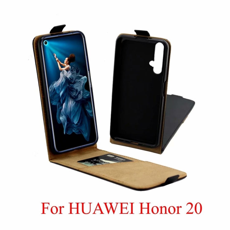 Business Style Vertical Flip TPU Leather Case with Card Slot for Huawei Honor 20(black)