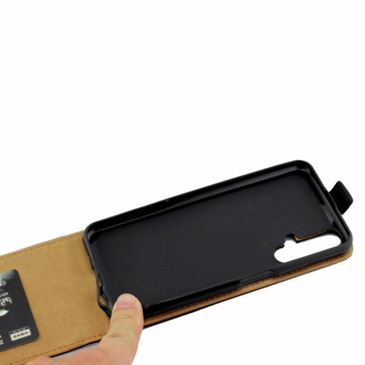 Business Style Vertical Flip TPU Leather Case with Card Slot for Huawei Honor 20(black)