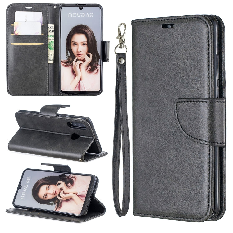 Retro Lambskin Texture Pure Color Horizontal Flip PU Leather Case for Huawei P30 Lite & Nove 4e, with Holder & Card Slots & Wallet & Lanyard