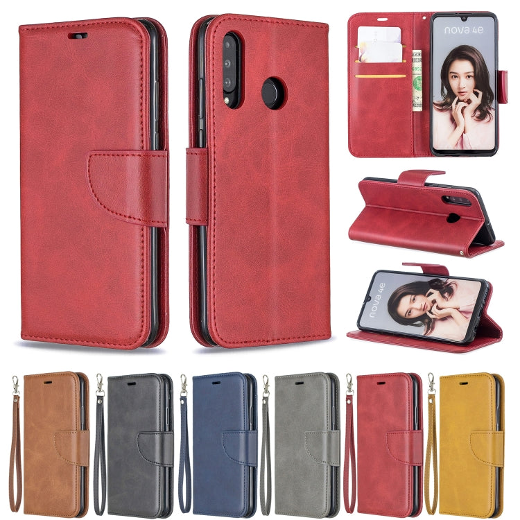 Retro Lambskin Texture Pure Color Horizontal Flip PU Leather Case for Huawei P30 Lite & Nove 4e, with Holder & Card Slots & Wallet & Lanyard
