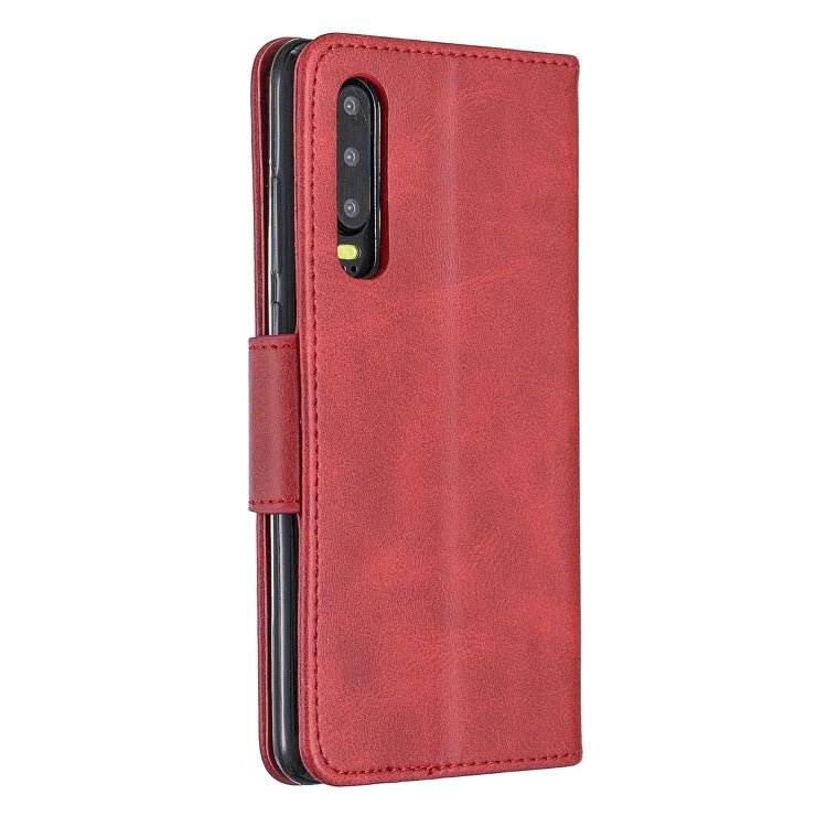 Retro Lambskin Texture Pure Color Horizontal Flip PU Leather Case for Huawei P30, with Holder & Card Slots & Wallet & Lanyard