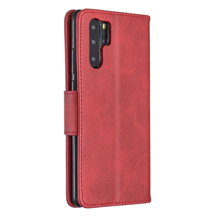 Retro Lambskin Texture Pure Color Horizontal Flip PU Leather Case for Huawei P30 Pro, with Holder & Card Slots & Wallet & Lanyard