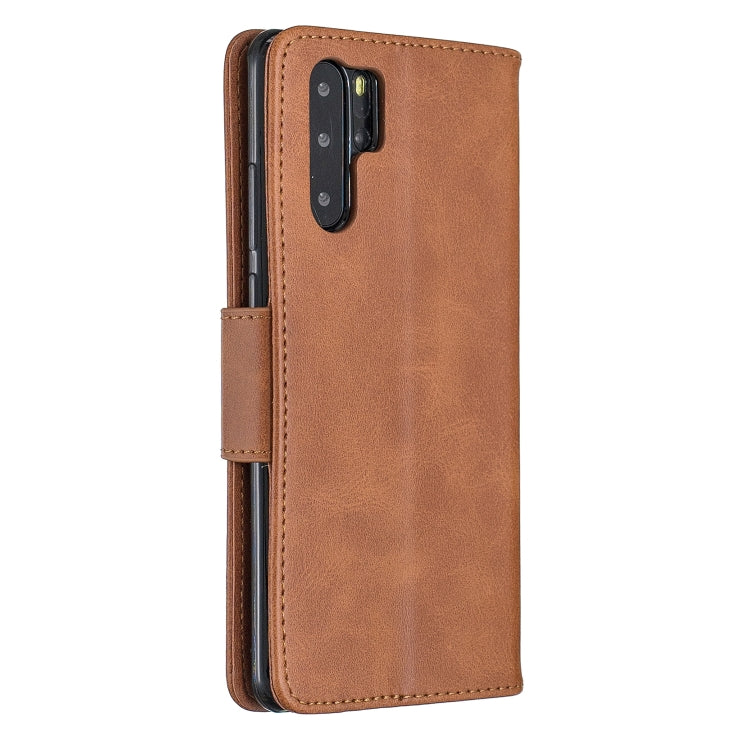 Retro Lambskin Texture Pure Color Horizontal Flip PU Leather Case for Huawei P30 Pro, with Holder & Card Slots & Wallet & Lanyard