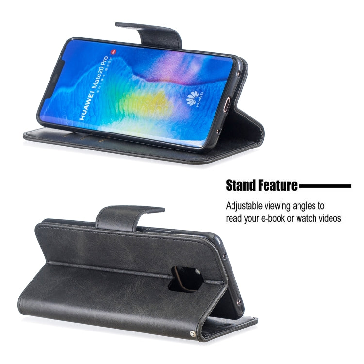 Retro Lambskin Texture Pure Color Horizontal Flip PU Leather Case For Huawei Mate 20 Pro, with Holder & Card Slots & Wallet & Lanyard