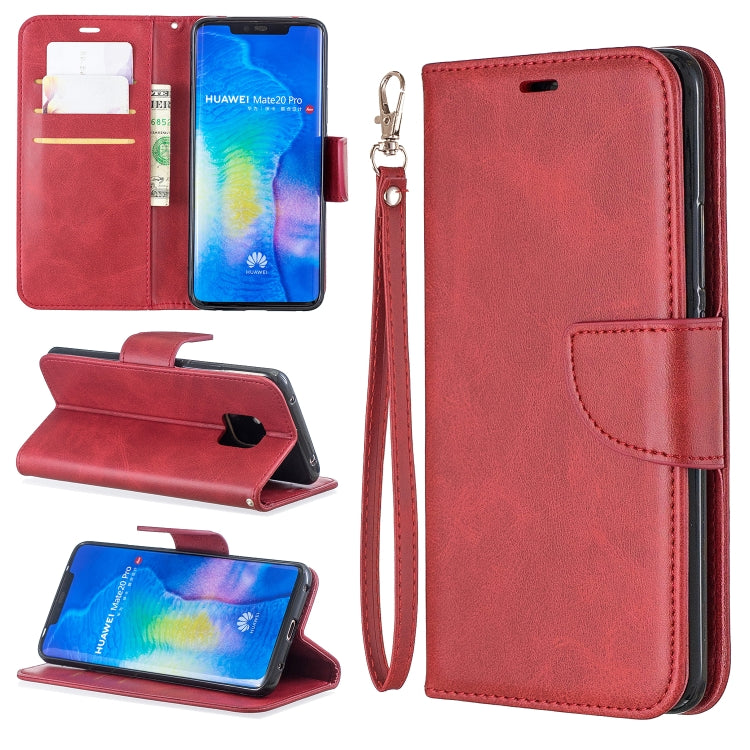 Retro Lambskin Texture Pure Color Horizontal Flip PU Leather Case For Huawei Mate 20 Pro, with Holder & Card Slots & Wallet & Lanyard