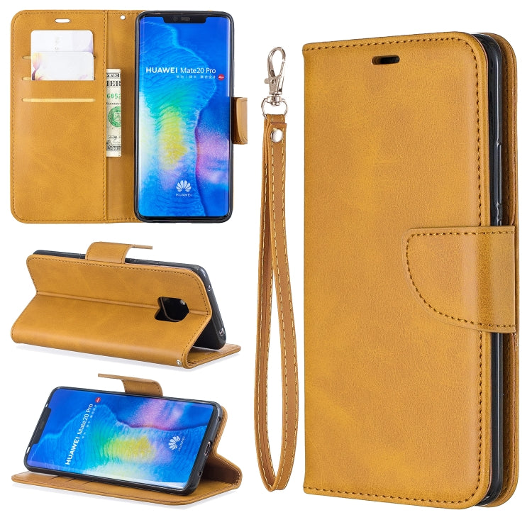 Retro Lambskin Texture Pure Color Horizontal Flip PU Leather Case For Huawei Mate 20 Pro, with Holder & Card Slots & Wallet & Lanyard