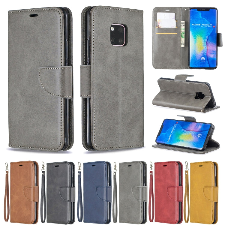 Retro Lambskin Texture Pure Color Horizontal Flip PU Leather Case For Huawei Mate 20 Pro, with Holder & Card Slots & Wallet & Lanyard
