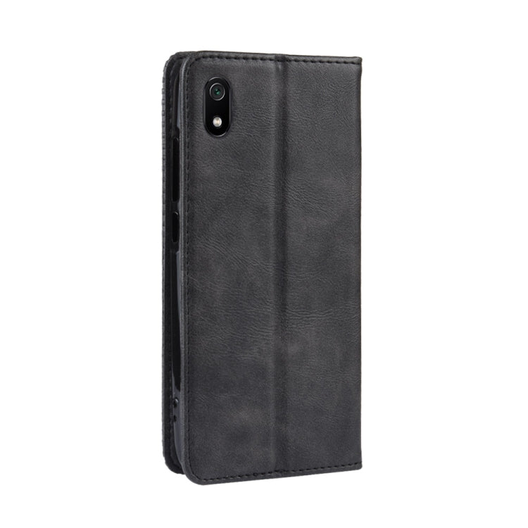Magnetic Buckle Retro Crazy Horse Texture Horizontal Flip Leather Case for Xiaomi Redmi 7A, with Holder & Card Slots & Photo Frame