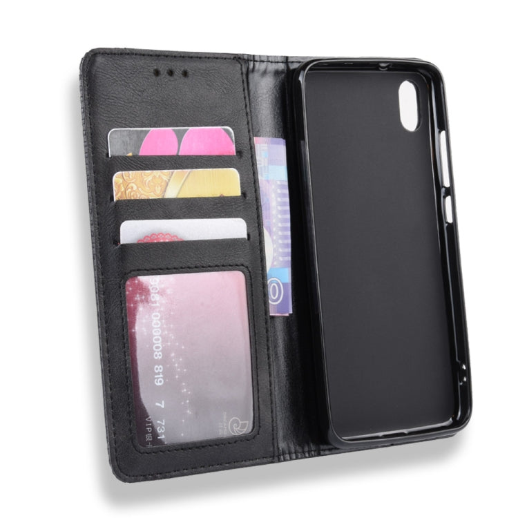 Magnetic Buckle Retro Crazy Horse Texture Horizontal Flip Leather Case for Xiaomi Redmi 7A, with Holder & Card Slots & Photo Frame