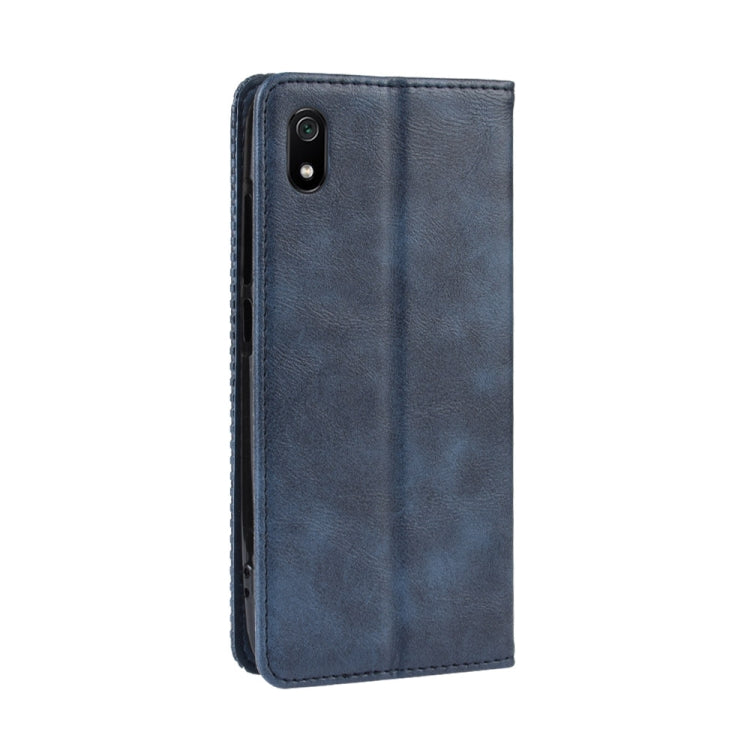 Magnetic Buckle Retro Crazy Horse Texture Horizontal Flip Leather Case for Xiaomi Redmi 7A, with Holder & Card Slots & Photo Frame