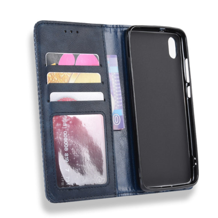 Magnetic Buckle Retro Crazy Horse Texture Horizontal Flip Leather Case for Xiaomi Redmi 7A, with Holder & Card Slots & Photo Frame