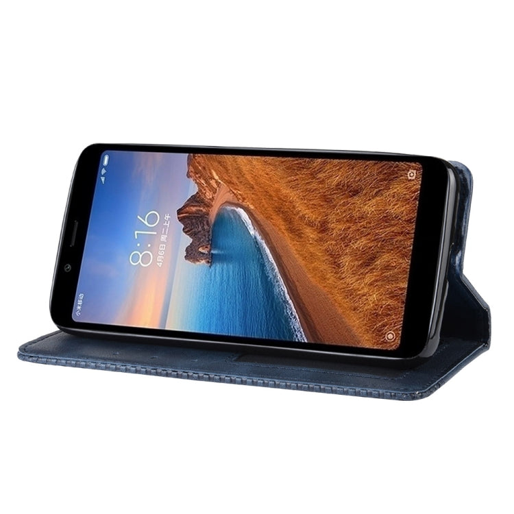 Magnetic Buckle Retro Crazy Horse Texture Horizontal Flip Leather Case for Xiaomi Redmi 7A, with Holder & Card Slots & Photo Frame