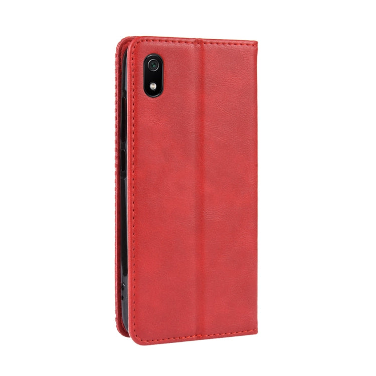 Magnetic Buckle Retro Crazy Horse Texture Horizontal Flip Leather Case for Xiaomi Redmi 7A, with Holder & Card Slots & Photo Frame