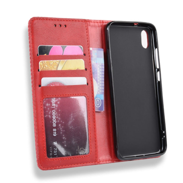 Magnetic Buckle Retro Crazy Horse Texture Horizontal Flip Leather Case for Xiaomi Redmi 7A, with Holder & Card Slots & Photo Frame