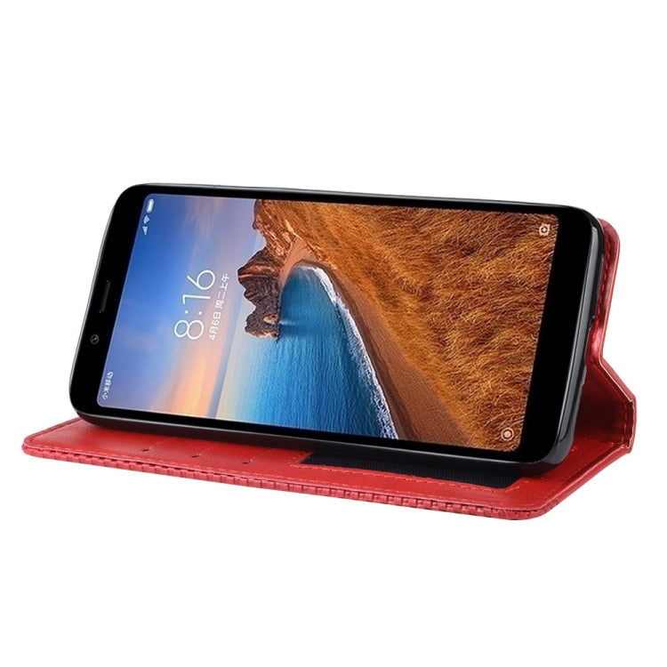 Magnetic Buckle Retro Crazy Horse Texture Horizontal Flip Leather Case for Xiaomi Redmi 7A, with Holder & Card Slots & Photo Frame