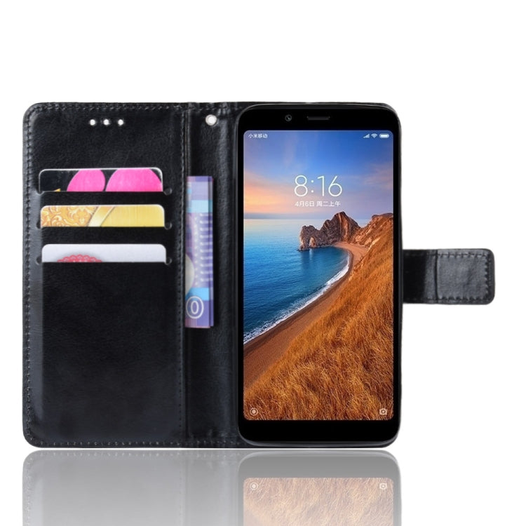 Retro Crazy Horse Texture Horizontal Flip Leather Case for Xiaomi Redmi 7A , with Holder & Card Slots & Photo Frame
