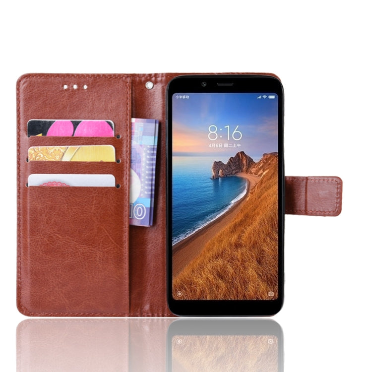 Retro Crazy Horse Texture Horizontal Flip Leather Case for Xiaomi Redmi 7A , with Holder & Card Slots & Photo Frame