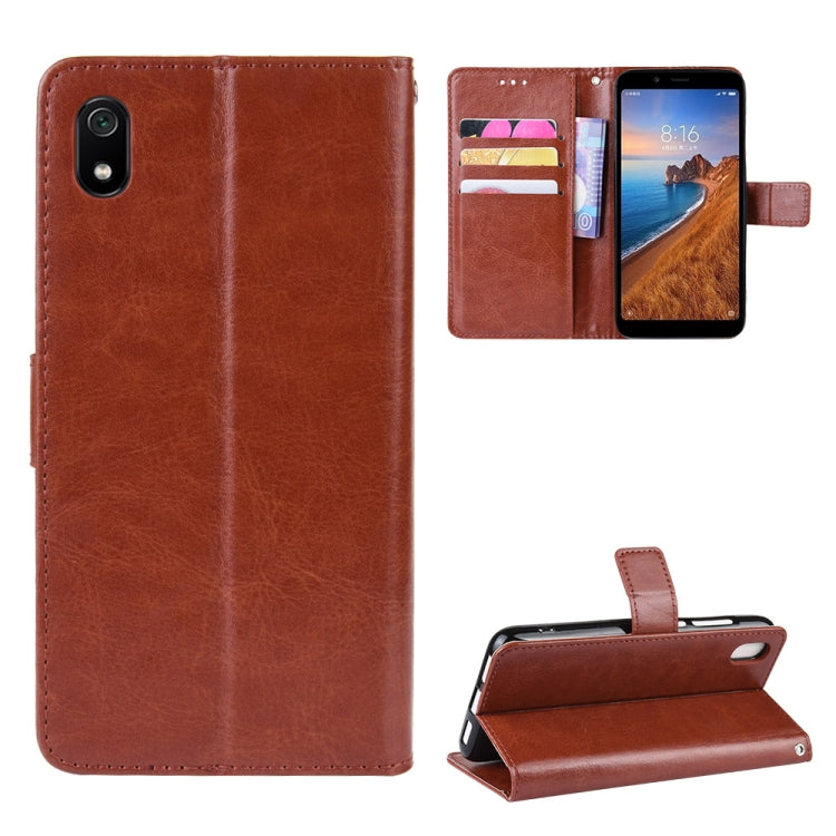 Retro Crazy Horse Texture Horizontal Flip Leather Case for Xiaomi Redmi 7A , with Holder & Card Slots & Photo Frame