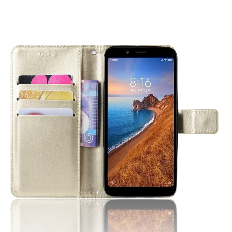 Retro Crazy Horse Texture Horizontal Flip Leather Case for Xiaomi Redmi 7A , with Holder & Card Slots & Photo Frame