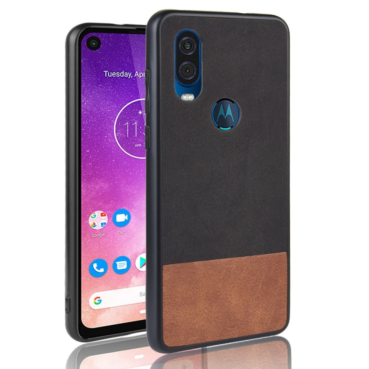 Shockproof Color Matching Denim PC + PU + TPU Protective Case for Motorola One Vision