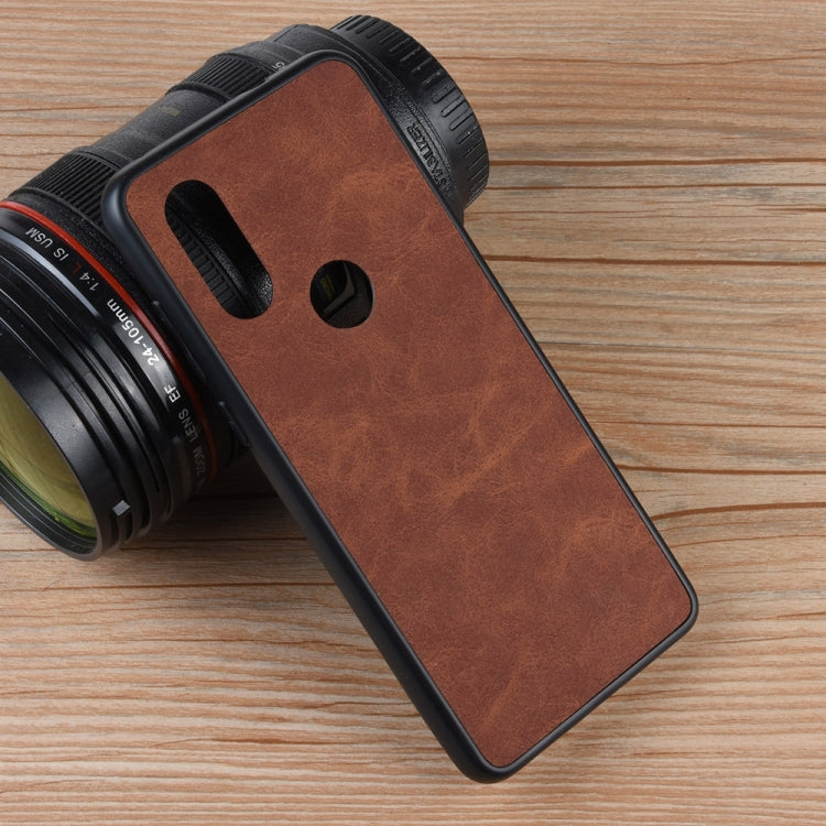 Shockproof Sheep Skin PC + PU + TPU Case for Motorola One Vision(Brown)
