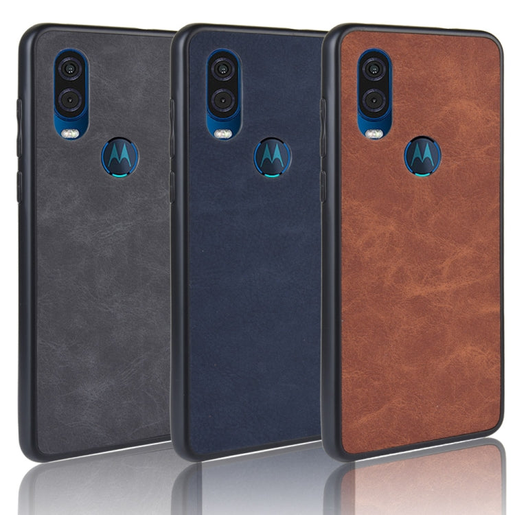 Shockproof Sheep Skin PC + PU + TPU Case for Motorola One Vision(Brown)