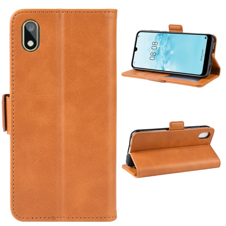 Dual-side Magnetic Buckle Horizontal Flip Leather Case for Huawei Y5 2019, with Holder & Card Slots & Wallet & Photo Frame