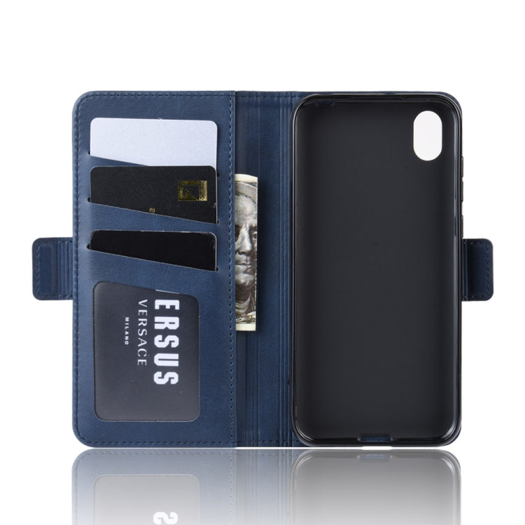 Dual-side Magnetic Buckle Horizontal Flip Leather Case for Huawei Y5 2019, with Holder & Card Slots & Wallet & Photo Frame