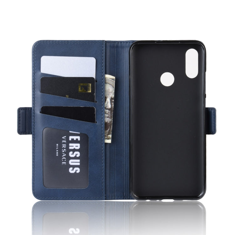 Dual-side Magnetic Buckle Horizontal Flip Leather Case for Huawei Honor 10 Lite, with Holder & Card Slots & Wallet & Photo Frame