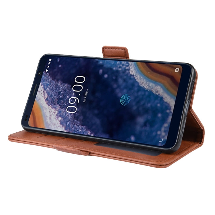 Double Buckle Wallet Stand Leather Cell Phone Case for Nokia 9 PureView,with Wallet & Holder & Card Slots